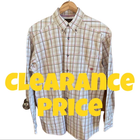 Ariat Other - Ariat Plaid Mens Long Sleeve Button Shirt Size Medium